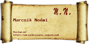 Marcsik Noémi névjegykártya